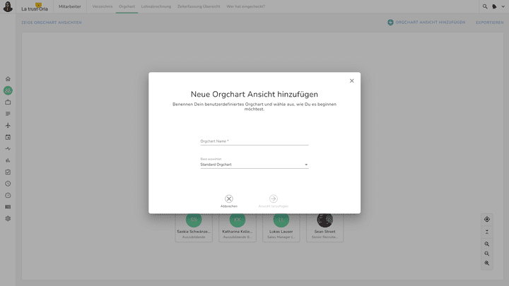Sie können Ihr Organigramm auch von Grund auf erstellen