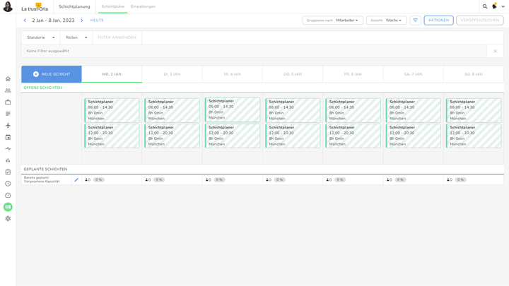 Auch die Schichtplanung ist mit Kenjo möglich