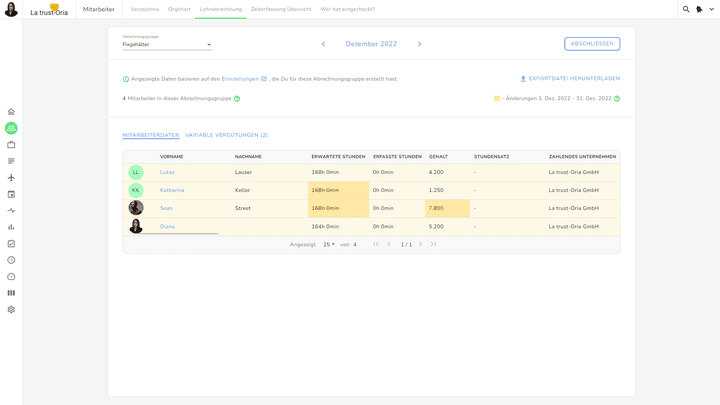 Dank farblicher Markierungen erkennen Sie Änderungen auf einen Blick