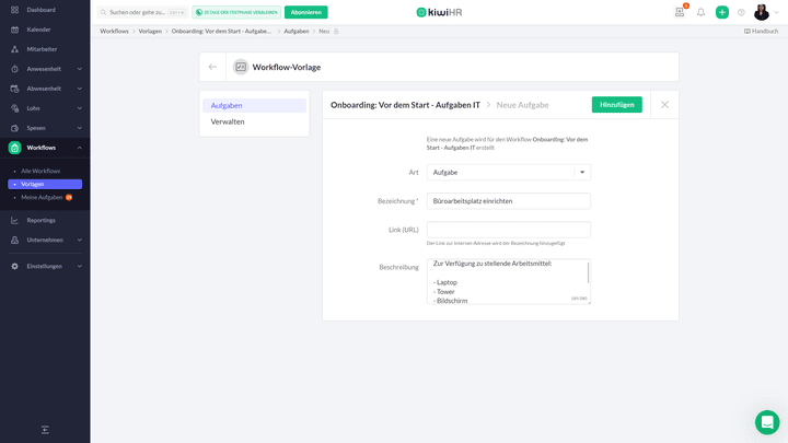 Legen Sie gezielt Vorlagen für entsprechende Verantwortliche fest