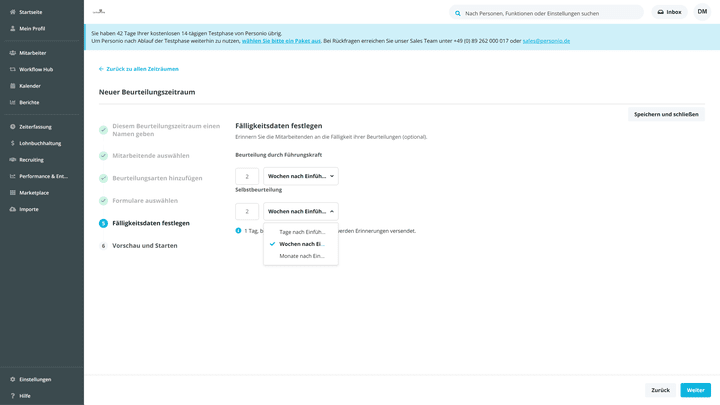 In Sachen Terminierung ist das Beurteilungs-Feature störrisch