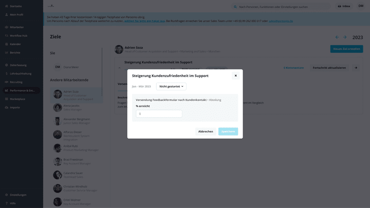 Messen Sie quantitative und qualitative Ziele