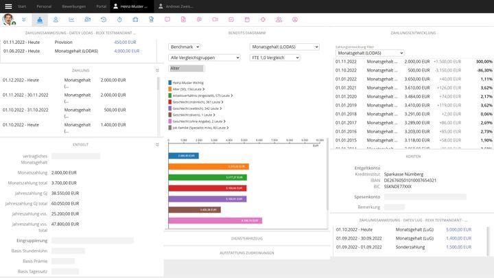 Angaben zur Bankverbindung und noch vieles mehr entdecken Sie im Bereich Benefits