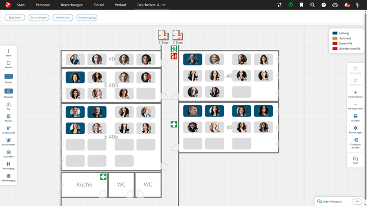 Mit Rexx erstellen Sie Raumpläne und weisen fixe oder variable Arbeitsplätze zu