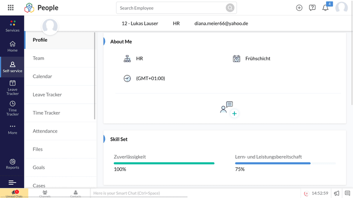 Das Self-Service-Portal enthält umfangreiche Mitarbeiterinformationen