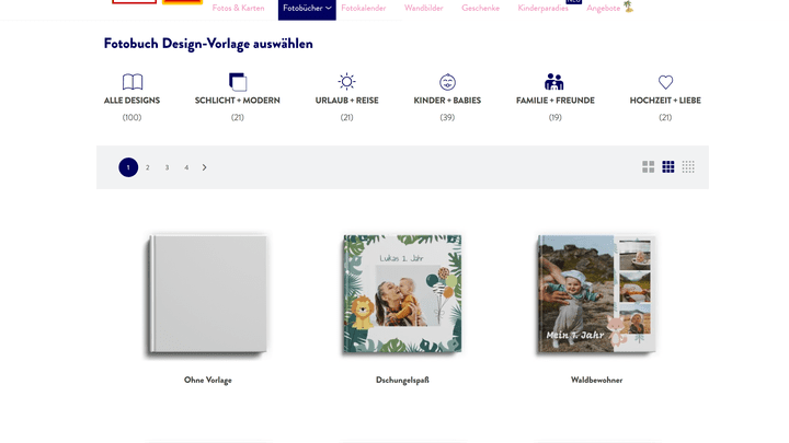 Aus 100 Vorlagen wählt ihr eure Lieblingsvorlage aus