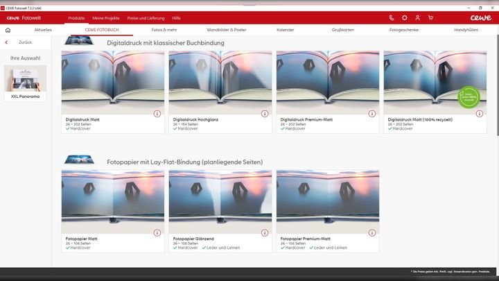 In der Software seht ihr die verschiedenen Kombinationsmöglichkeiten auf einen Blick