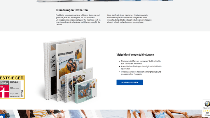 Ein Fotobuch gestaltet ihr bei LIDL am komfortabelsten online