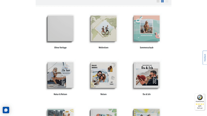 Aus über 70 Vorlagen wählt ihr eine Lieblingsvorlage aus, kreative Köpfe starten gleich ganz ohne