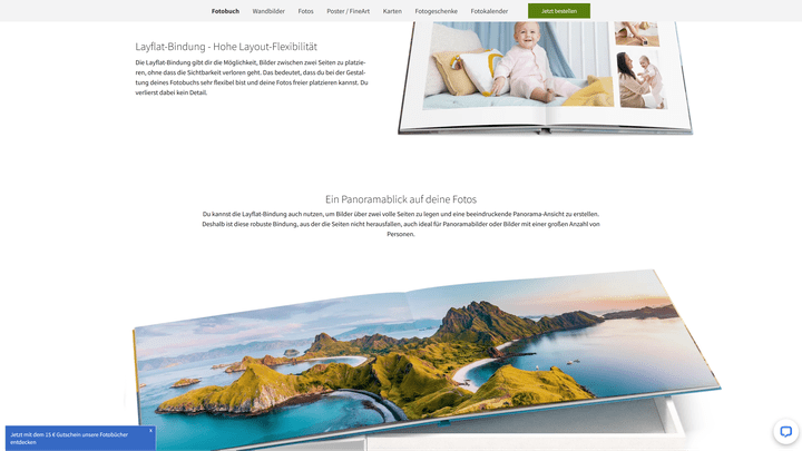 Warum die Layflatbindung die richtige Wahl für euer Fotobuch ist, könnt ihr auf der Webseite nachlesen