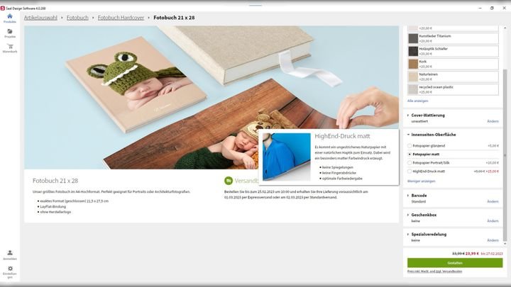 Beim Papier habt ihr viel Auswahl, aber das Fotopapier ist in der Regel Standard
