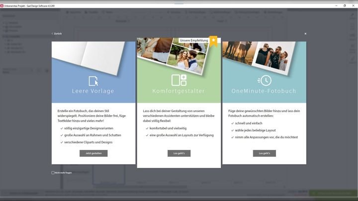 Euch werden drei verschiedene Assistenten angeboten; je nachdem, um wie viel ihr euch selbst kümmern wollt
