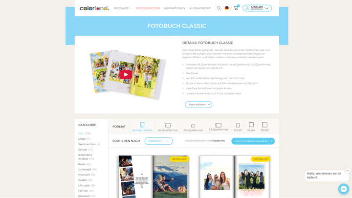 Das Fotobuch Classic gibt es ausschließlich mit Hardcover