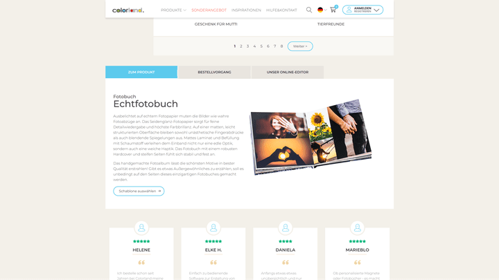 Colorland hat mehrere Papiersorten für eure Fotobücher - aber wählen könnt ihr eigentlich kaum