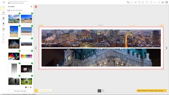 Der Fotobuch-Editor ist enorm umfangreich - die Standard-Layouts des Fotobuch-Assistenten scheinen aber völlig zufällig und damit nicht immer passend zu sein. Also: Lieber selbst durchprobieren!