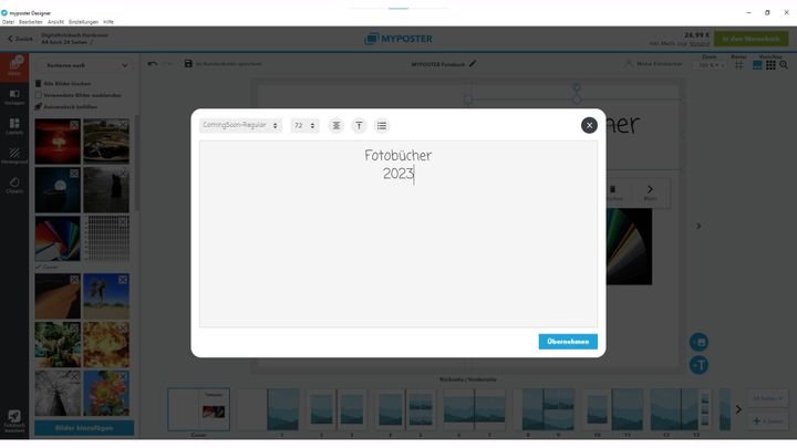 Die Optionen zur Beschriftung sind ziemlich mager