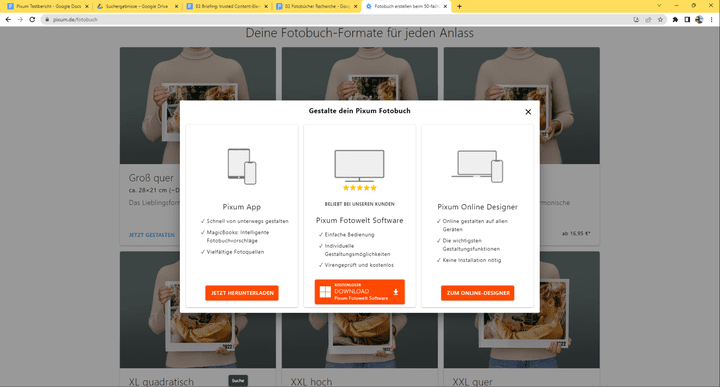 Online-Editor, Software oder App? Ihr habt die Wahl, wie ihr euer Fotobuch gestalten wollt - wegen des größeren Umfangs empfehlen wir aber immer die Software