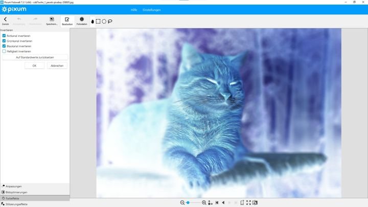 Ihr könnt selbst einzelne Farbkanäle invertieren, was gleich eine ganz andere Wirkung der Bilder auslöst