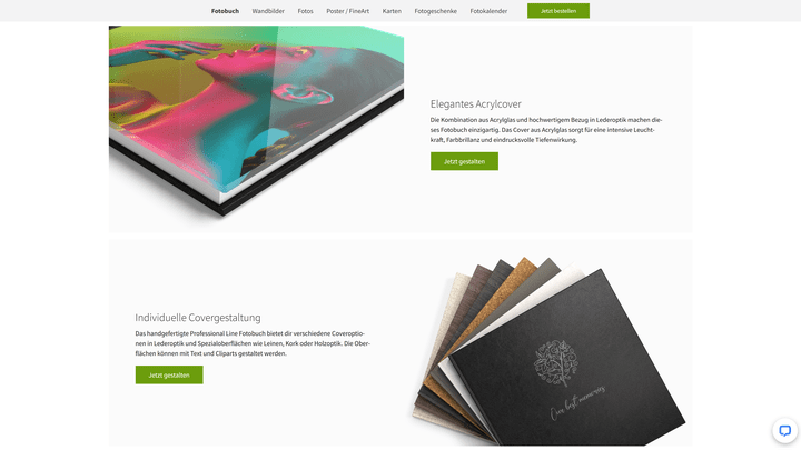 Die größte Auswahl beim Cover bietet Saal Digital - hier ein Cover aus Acrylglas. Edel!