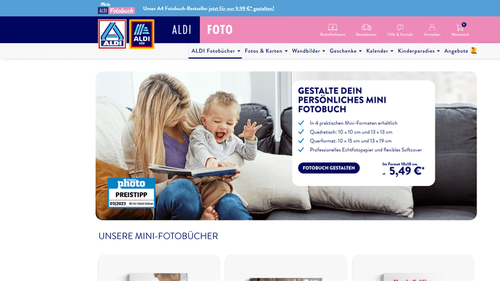 Sparfüchse sollten das “Mini 10x10cm Quadratisch” oder “Mini 10x15cm Querformat” von Aldi oder Lidl wählen