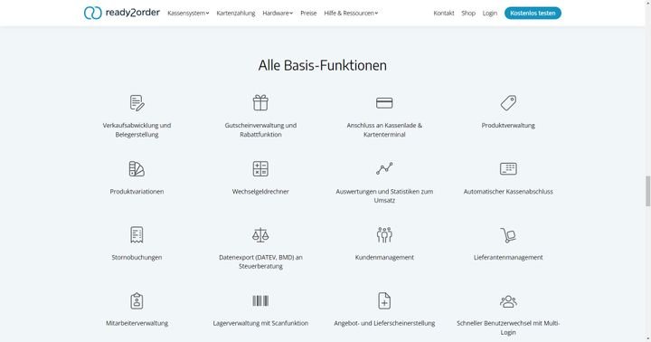 ready2order überzeugt mit seinem Umfang, der modernen Optik und einem guten Preis