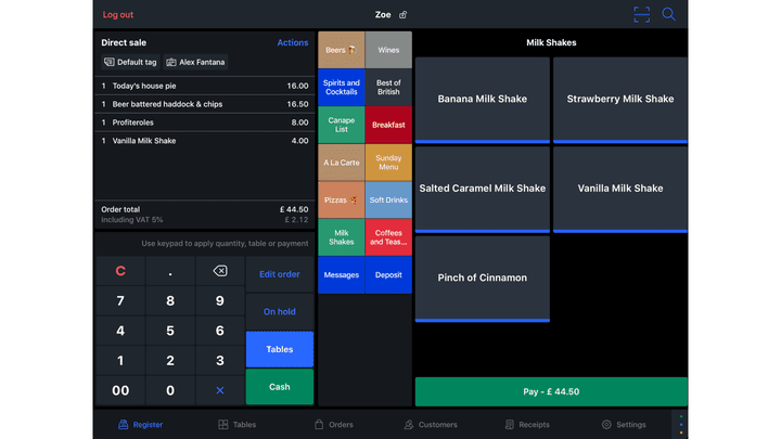 Behalte mit Funktionen wie der Tischverwaltung den Überblick
