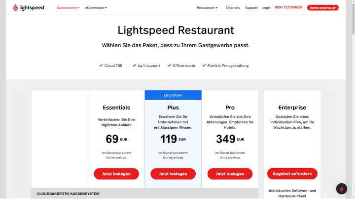 Die Preise von Lightspeed