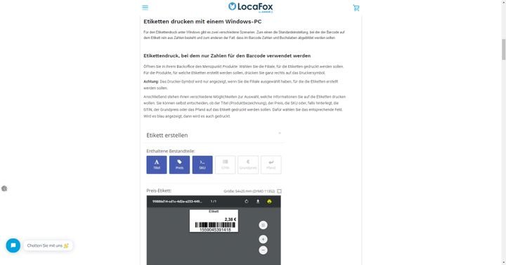 Drucke Etiketten mit Barcode für deine Artikel im Ladengeschäft