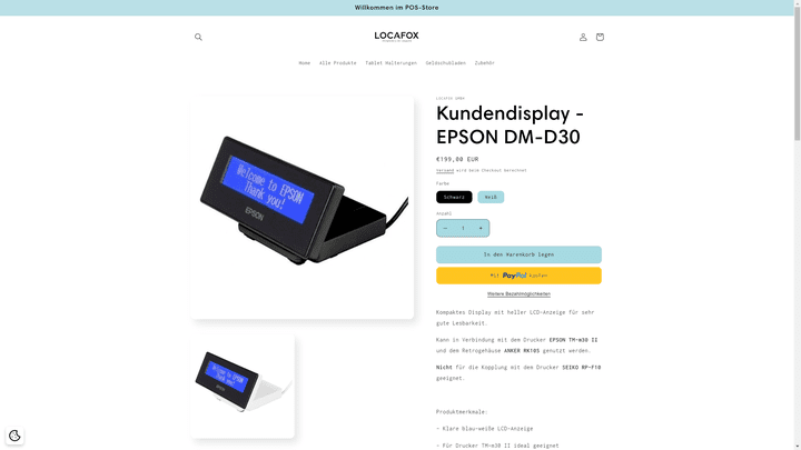 Stelle ein Kundendisplay auf, damit deine Kund:innen den Zahlungsbetrag einfach ablesen können