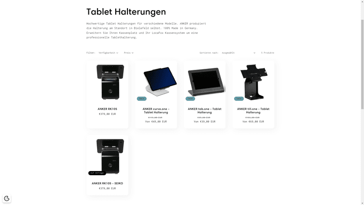 LocaFox bietet unterschiedlich designte Tablet-Halterungen an