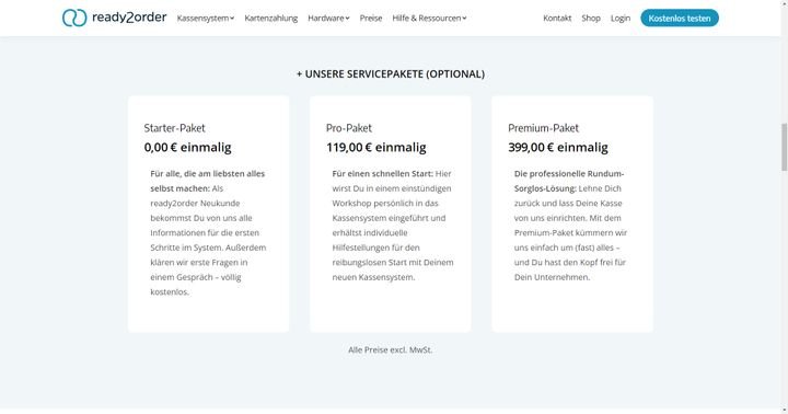 Die Support-Pakete von ready2order