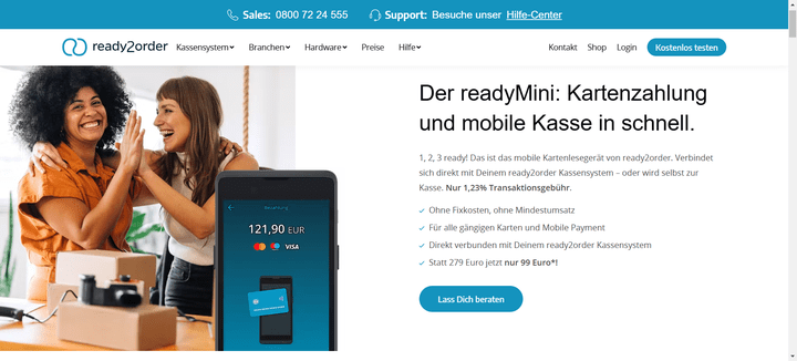 Das neue readyMini ist eigentlich ein Kartenlesegerät, funktioniert aber auch als vollwertige Mini-Kasse