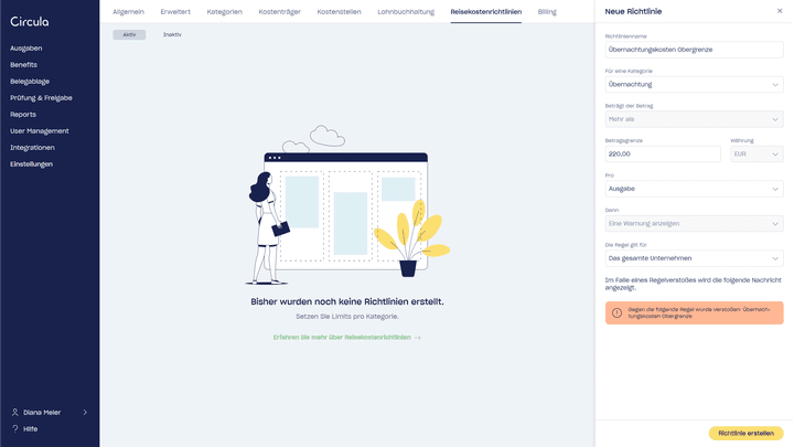 Mit Reiserichtlinien definierst du dein Regelwerk im Unternehmen