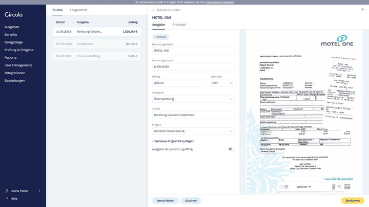 Circula erkennt deine Belege zuverlässig und überträgt Daten automatisch