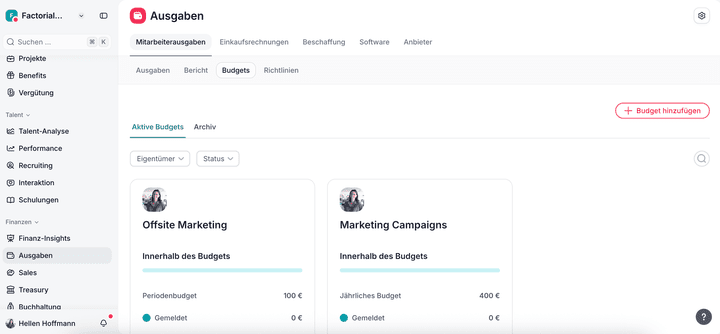 Dank der zahlreichen Filter findest du auch bei vielen Abrechnungen schnell den richtigen Beleg