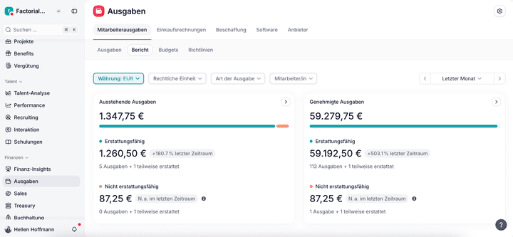 Factorial brilliert in Sachen Reporting
