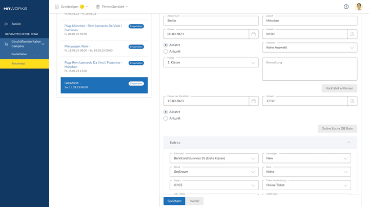 Die Reisemittel-Bestellung verlief recht unkompliziert