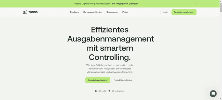 Ich schaue mir die Ausgabenmanagement-Lösung Moss in Hinblick auf die Reisekostenabrechnung genauer an