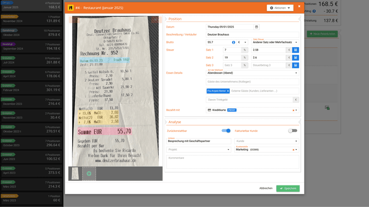Belege werden in N2F automatisch ausgelesen und die entsprechenden Posten richtig zugeordnet