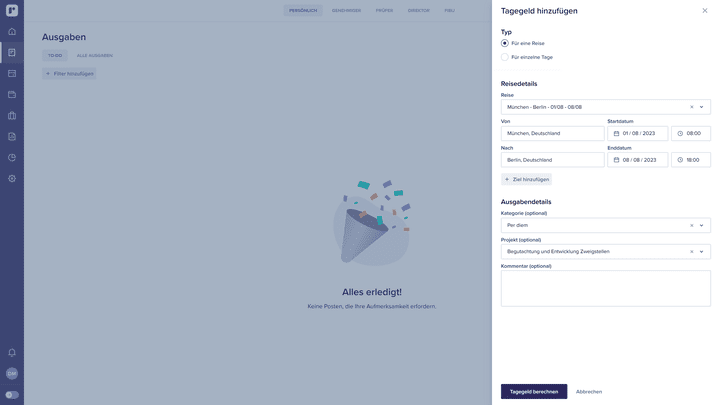 In Sachen Tagegeld gibt es nichts zu meckern