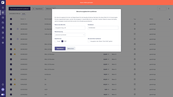 Heute geht wohl kein Bericht an meine Buchhaltung
