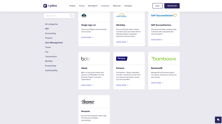 Rydoo hat zahlreiche Schnittstellen für deine HR- und sonstige User-Prozesse im Gepäck