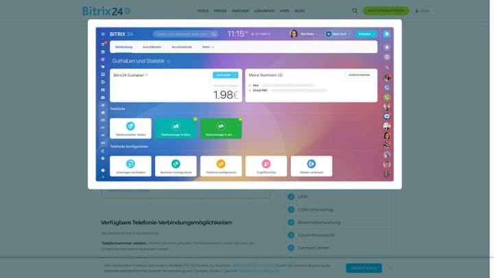Entweder du nutzt deine eigene Cloud-Telefonanlage oder du mietest dir einfach eine Telefonnummer bei Bitrix24