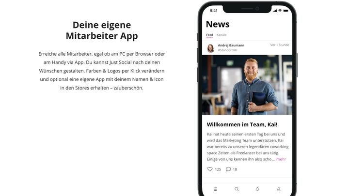 Mit der Mitarbeiter-App können deine Teammitglieder von jedem Ort aus mobil die Anwendung nutzen