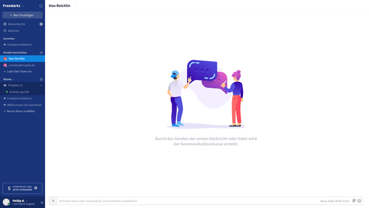 Ob Direktnachrichten, Team Chat oder Videokonferenzen - Stackfield bietet mehr als ein einfaches Social Intranet!