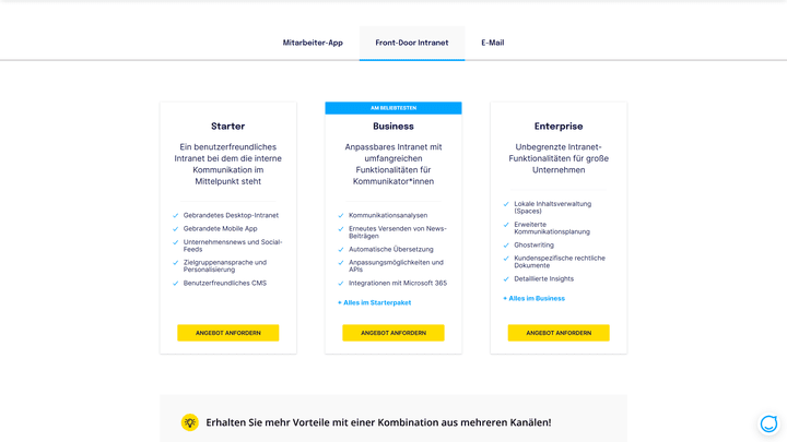 Die Preise von Staffbase