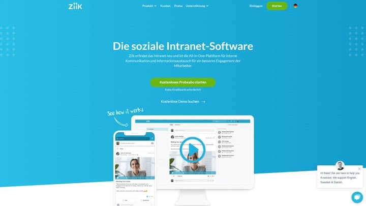 Ziik ist eine schlanke Social-Intranet-Lösung aus Dänemark mit einer großartigen Benutzeroberfläche