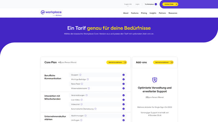 Workplace hat ein vergleichsweise gutes Preis-Leistungs-Verhältnis und eignet sich auch für KMUs