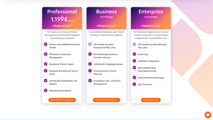 Das Pricing ist leider nicht besonders flexibel und auch nicht transparent
