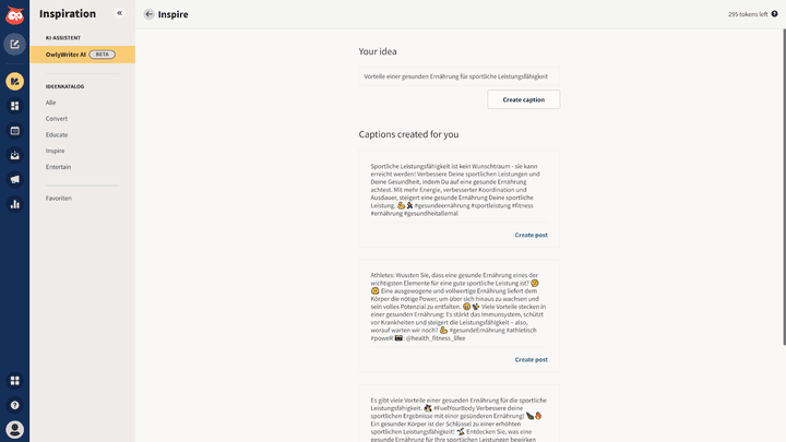 Einige Schlagwörter reichen der KI bereits als Grundlage, wenige Augenblicke später siehst du erste Ergebnisse